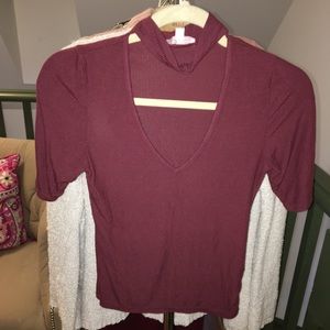 Maroon Ribbed Shirt